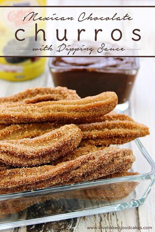 mexican chocolate churros with dipping sauce