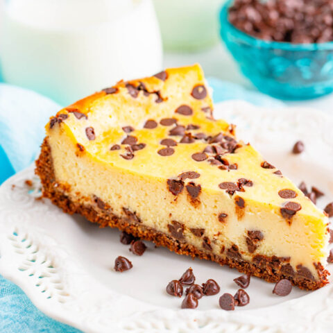 Chocolate Chip Cheesecake - Love Bakes Good Cakes