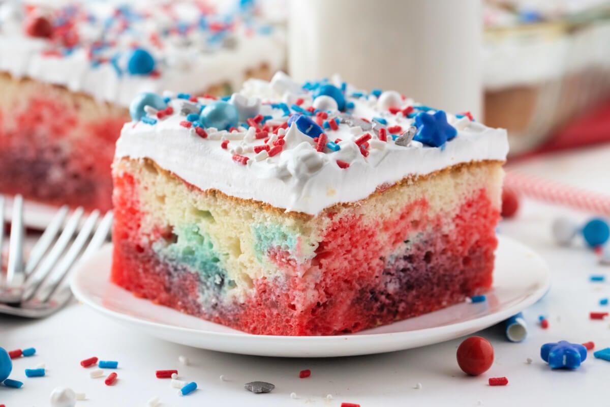 Patriotic Jello Poke Cake Love Bakes Good Cakes