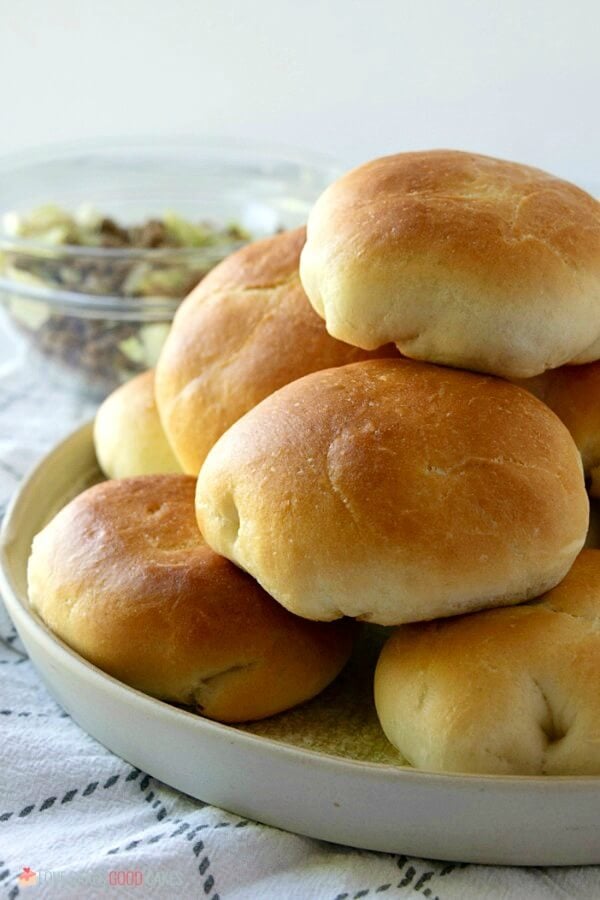 Ground beef and cabbage stuffed Runzas