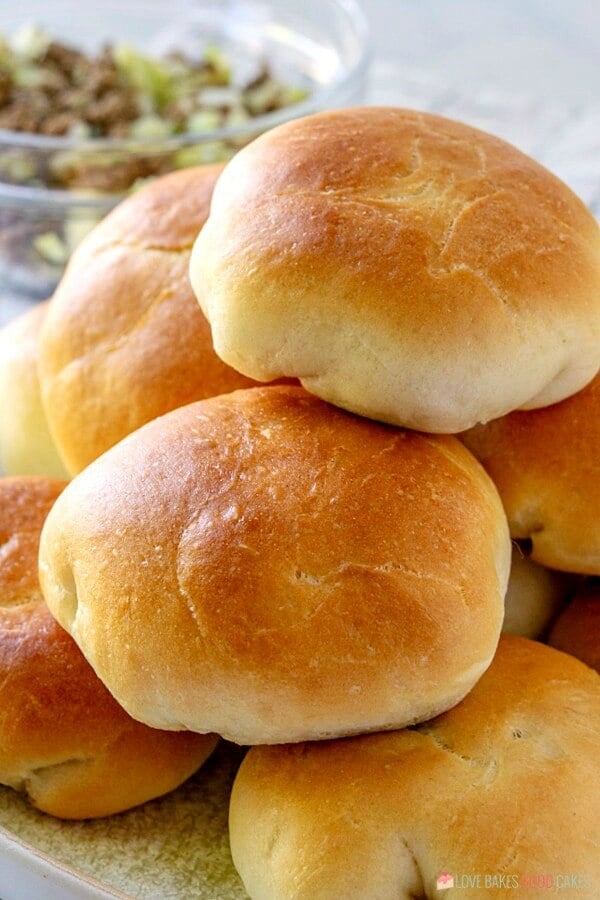 buttery buns stuffed with ground beef, cabbage, and cheese