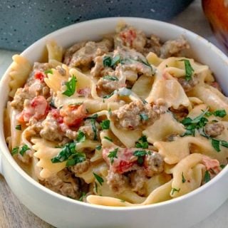 Italian Sausage Bow Tie Pasta - Love Bakes Good Cakes