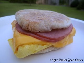 Egg McFake Muffin Sandwich on plate.