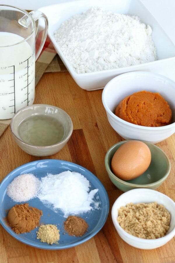 Ingredients for Pumpkin Pancakes.