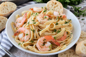 Shrimp Scampi with Pasta - Love Bakes Good Cakes