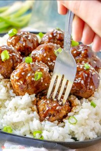 Sticky Asian Glazed Meatballs - Love Bakes Good Cakes