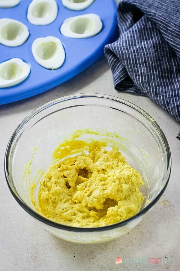 ClassiC deviled Eggs yolks mixed