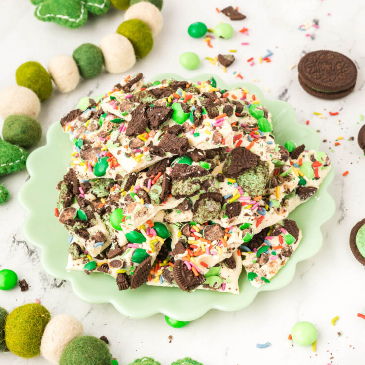 Loaded Leprechaun Mint Bark - Love Bakes Good Cakes