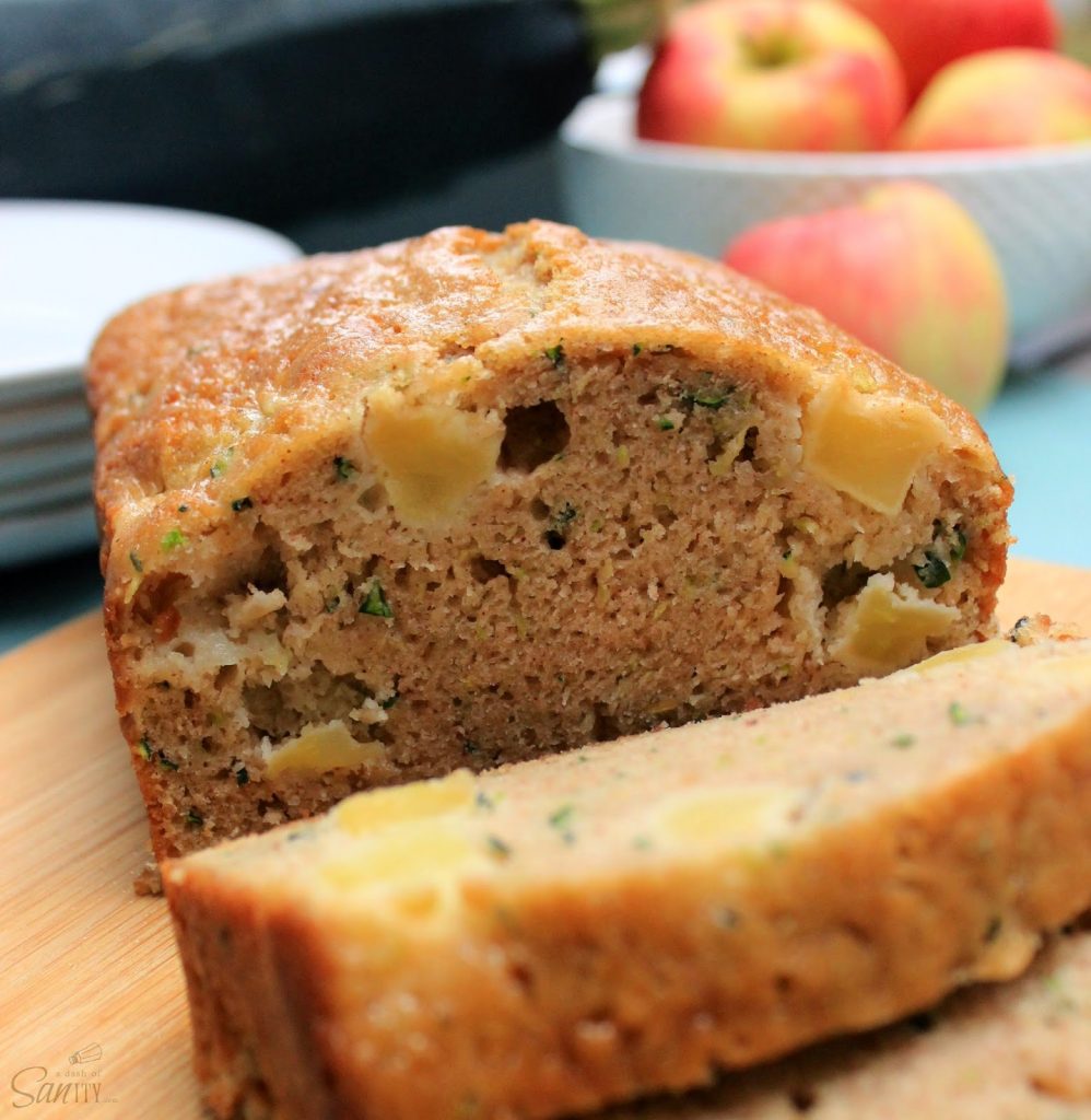Apple Zucchini Bread close up.