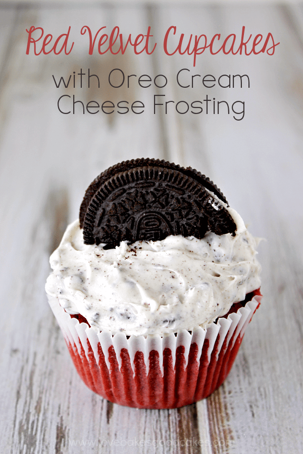 Red Velvet Cupcakes with Oreo Cream Cheese Frosting