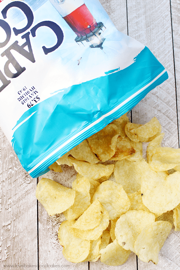 Cape Cod® Potato Chips falling out of the package.