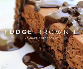 Fudge Brownie No-Bake Cheesecake.