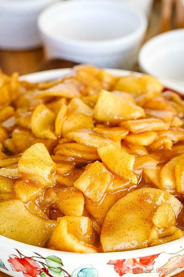 Close-up of Fried Apples in bowl. 