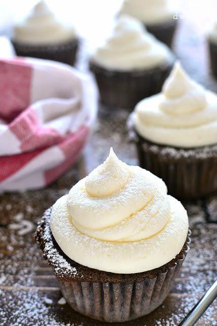 Chocolate Coconut Cupcakes on a cutting board.