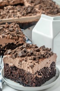 Death By Chocolate Poke Cake - Love Bakes Good Cakes