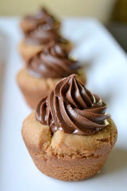 Reese’s Peanut Butter Cookie Cups on a plate close up.