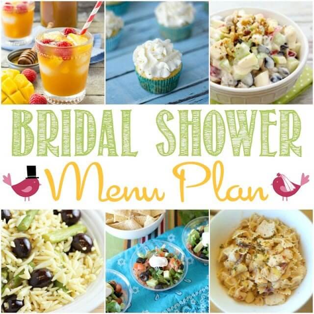 Bridal Shower Menu Plan collage.