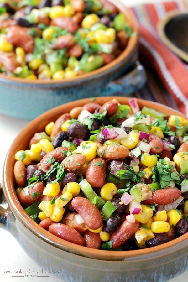 Mexican Bean Salad in two bowls.