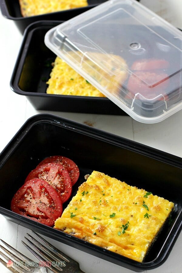 meal prepped Low Carb Baked Omelet
