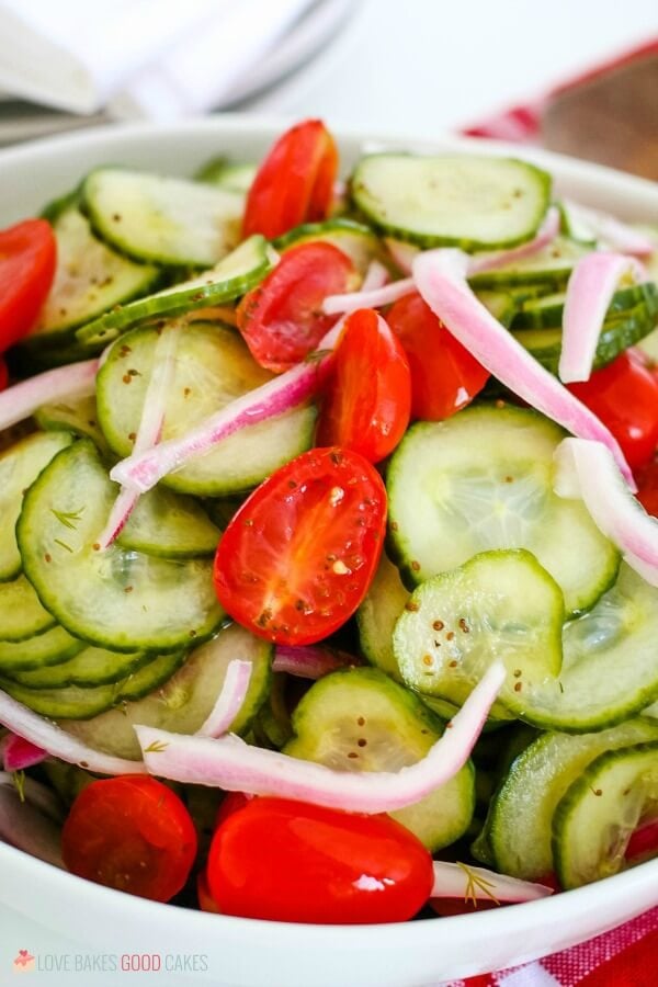 closeup Cucumber Salad