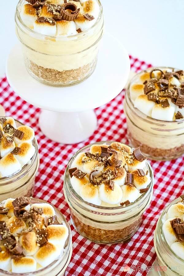 finished S'mores No-Baked Cheesecake Cups
