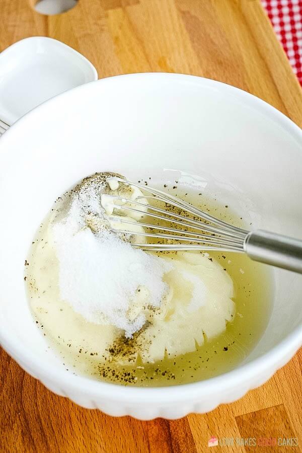 Creamy coleslaw dressing for homemade coleslaw.