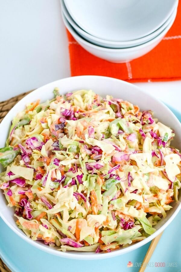 The best coleslaw recipe with homemade dressing.