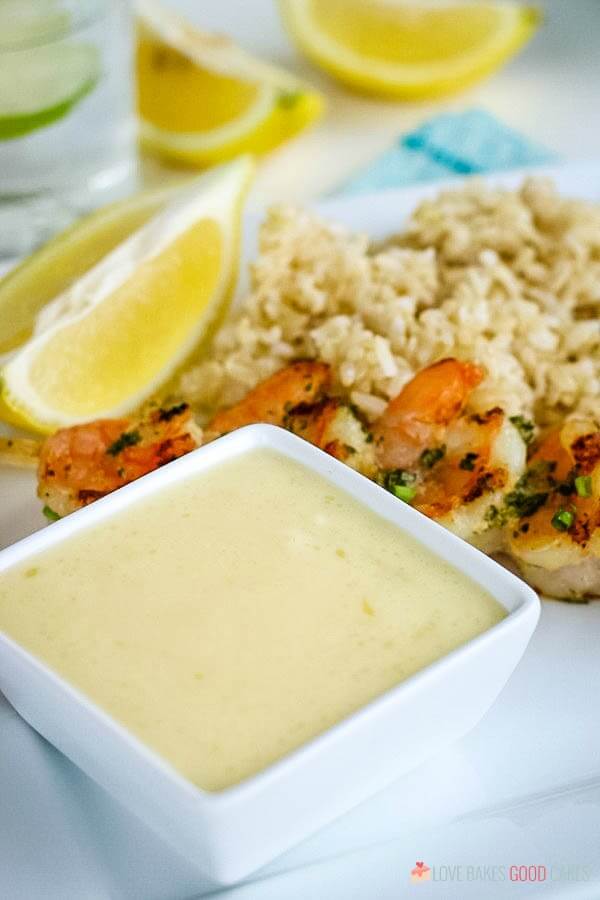 A buttery diping sauce for grilled shrimp.