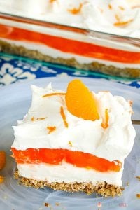 Orange Gelatin Pretzel Salad - Love Bakes Good Cakes