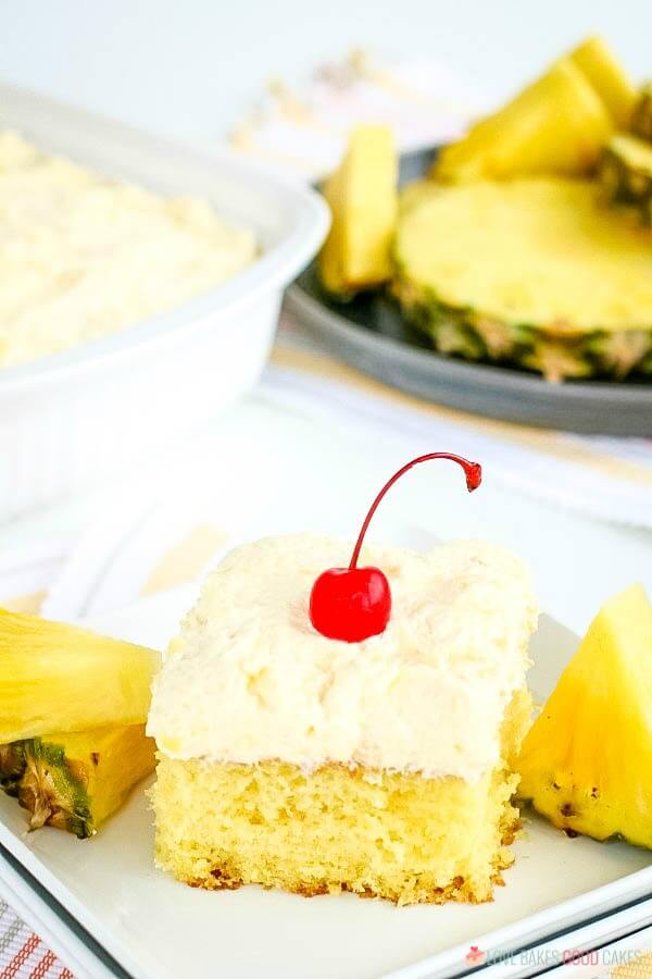 Pineapple Sunshine Cake on plate.