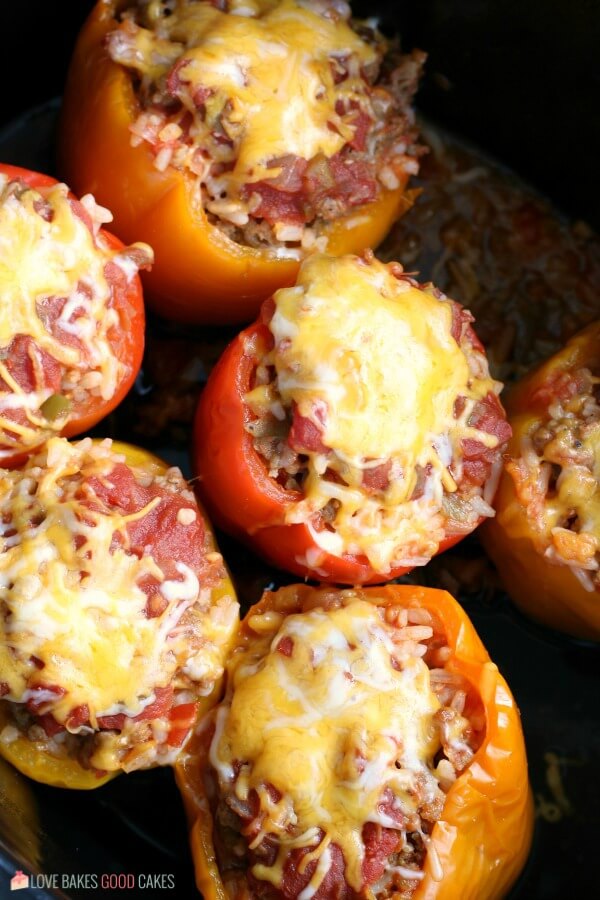 Classic Stuffed Peppers with a salsa flavored filling.