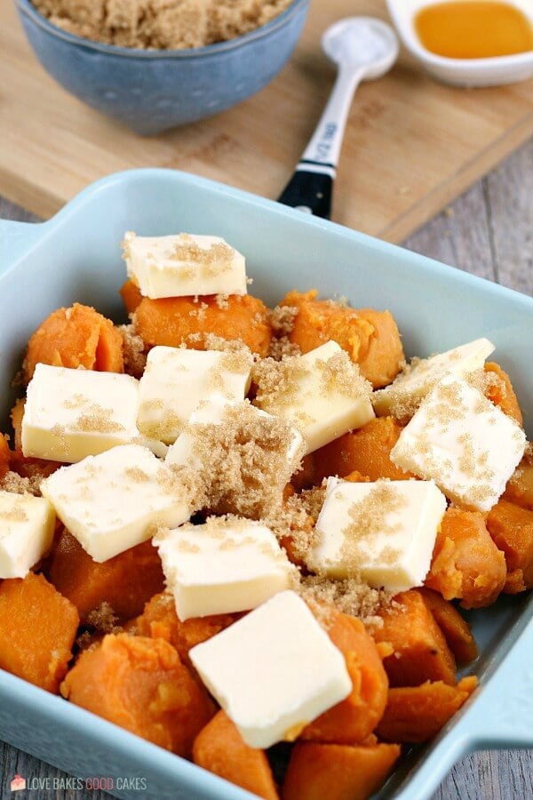 Adding brown sugar to the yams recipe is the most tasty part of the whole process! 