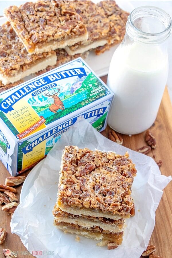 crunchy and buttery pecan pie bars