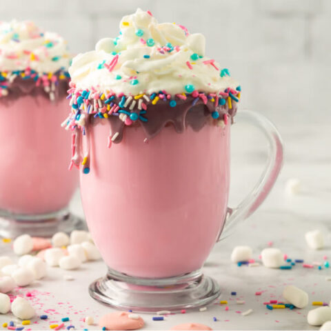 Unicorn Hot Chocolate - Love Bakes Good Cakes