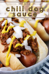 Meaty Chili Dog Sauce - Love Bakes Good Cakes