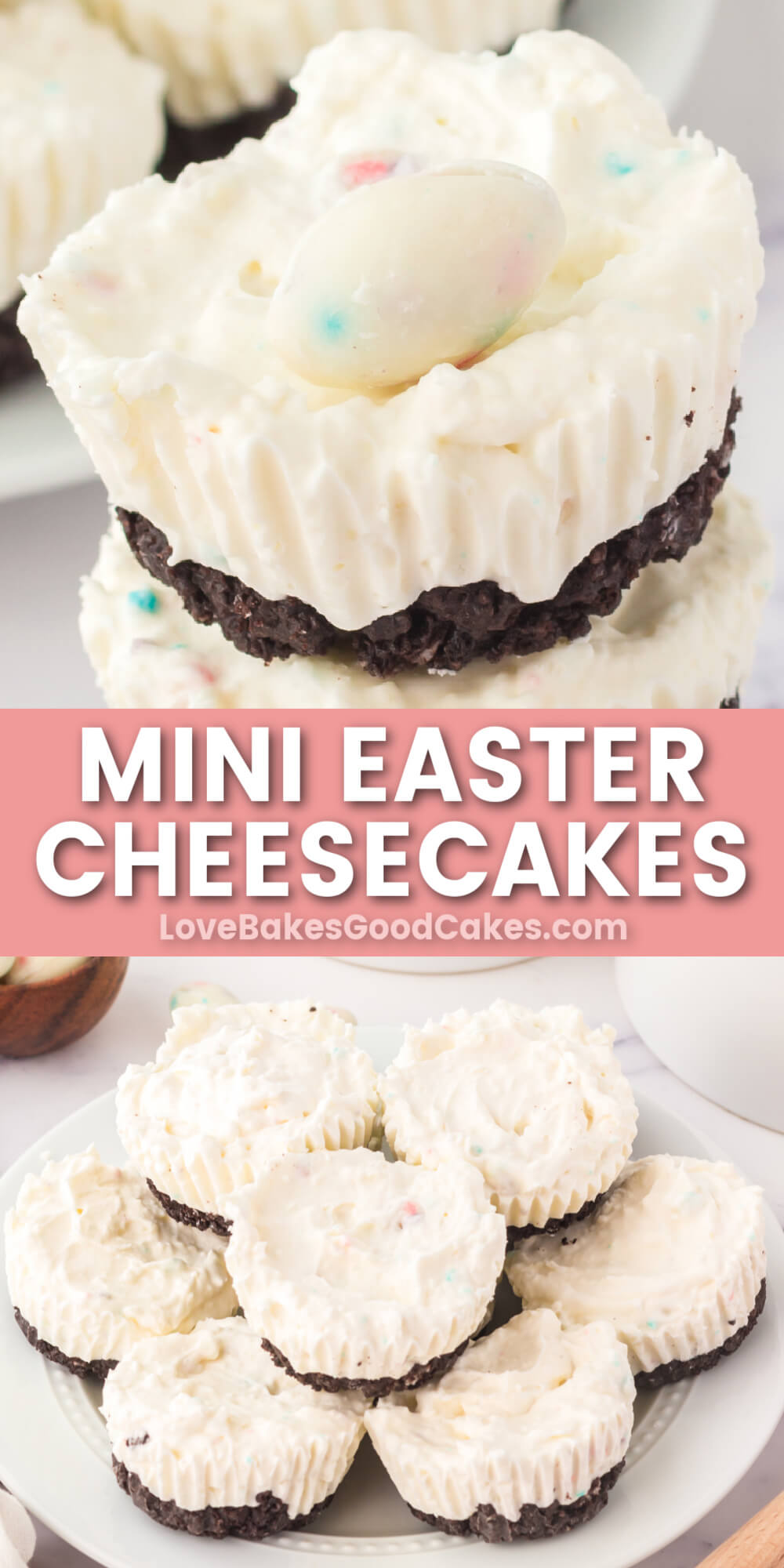 Mini Easter Cheesecakes - Love Bakes Good Cakes