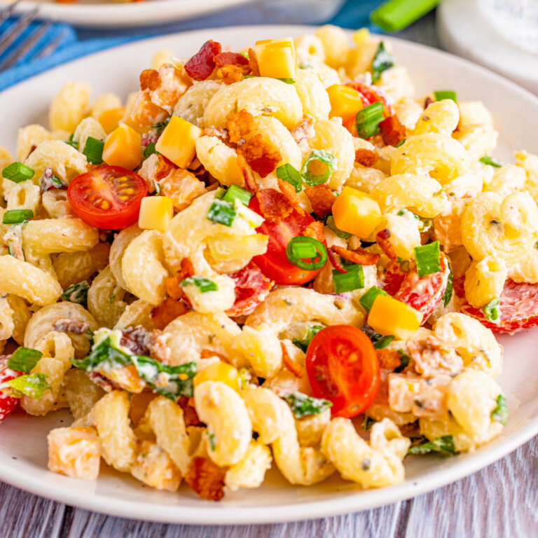 Ranch BLT Pasta Salad - Love Bakes Good Cakes