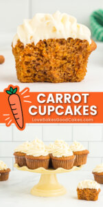 Carrot Cupcakes with Cream Cheese Frosting - Love Bakes Good Cakes