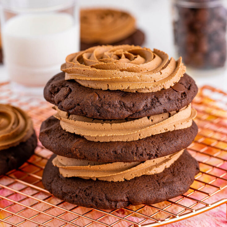 Chocolate Cake Mix Cookies - Soft, chewy & Only 4 Ingredients!