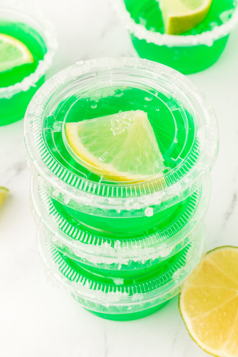 Lime Margarita Jello Shots - Love Bakes Good Cakes