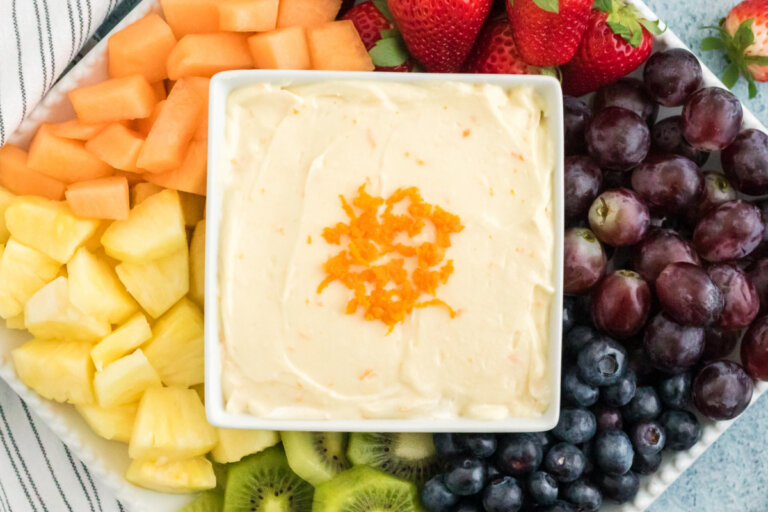 Orange Creamsicle Fruit Dip - Love Bakes Good Cakes