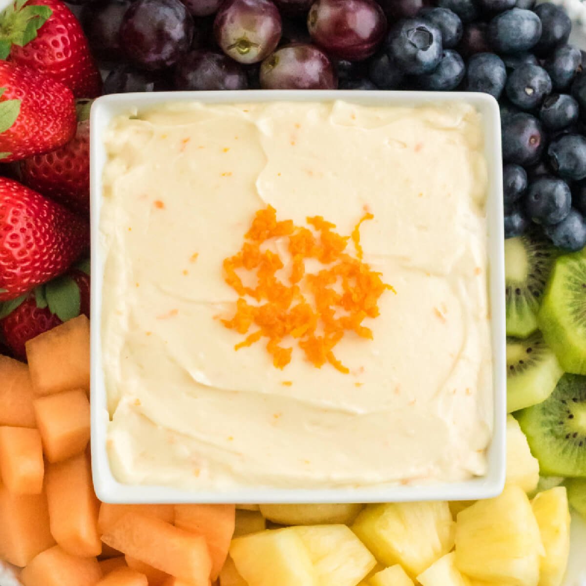 Orange Cream Fruit Dip with M&M's® Crispy