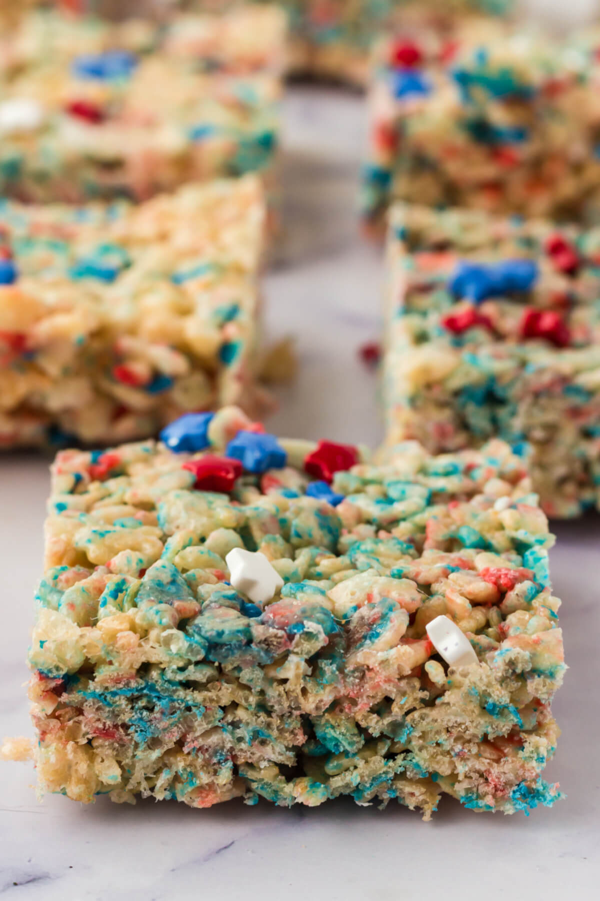 Patriotic Rice Crispy Treats - Love Bakes Good Cakes