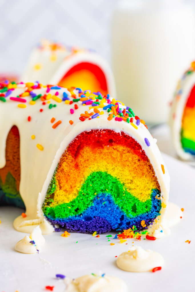 Rainbow Bundt Cake - Love Bakes Good Cakes