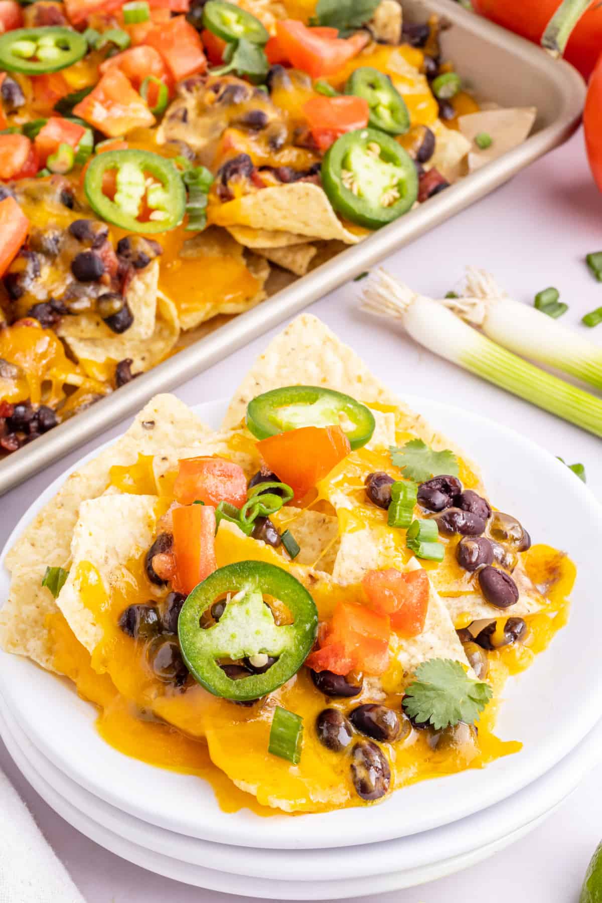 Spicy Loaded Black Bean Nachos - Love Bakes Good Cakes