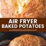 air fryer baked potatoes pin collage