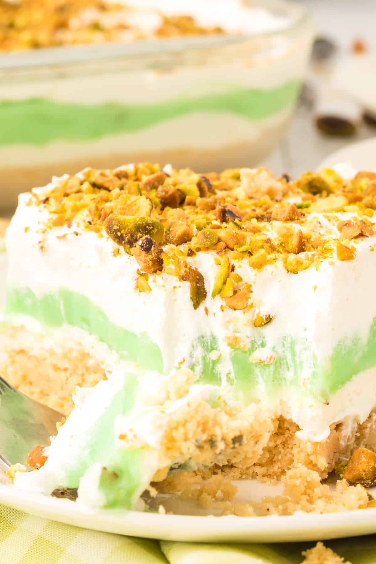 Pistachio Lasagna Lush - Love Bakes Good Cakes