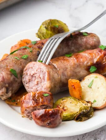 sausage and veggies on plate