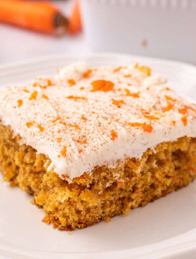 slice of carrot cake on plate