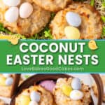 coconut easter nests pin collage